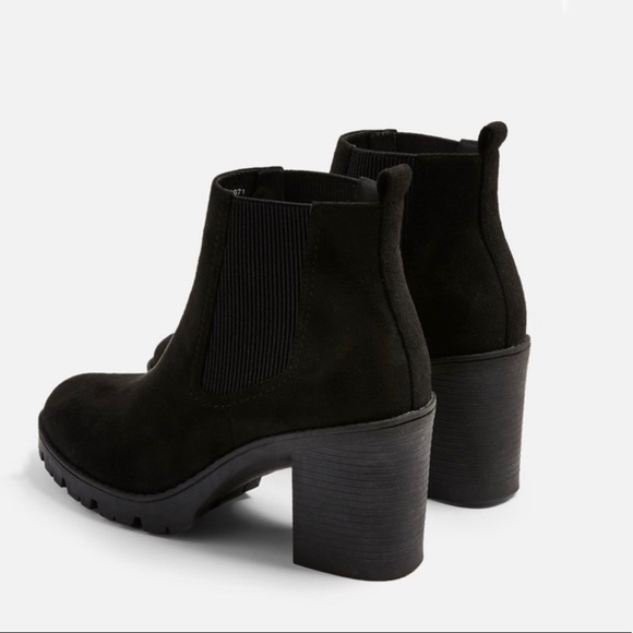 Topshop Byron Unit Booties Black Sz 9.5 NWOB Chunky Heel - Picture 7 of 12